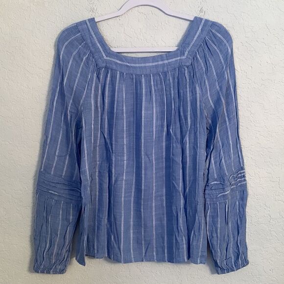 Lauren Conrad Viscose Blend Striped Sguare Neckline Gypsy Tunic Size M - Picture 2 of 7